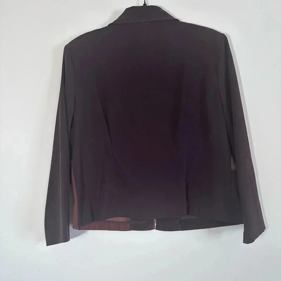 Vintage Colorblock faux suede full zip jacket brown size 8 - Picture 6 of 7
